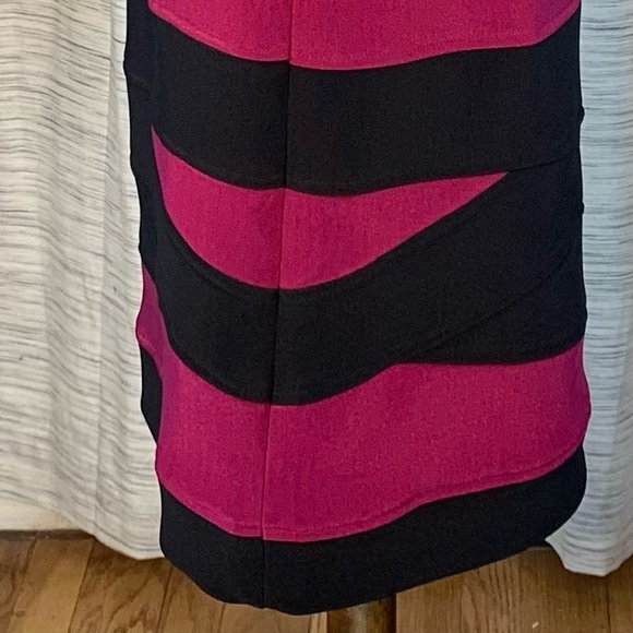 JS Collection purple with black bandage straps sleeveless sheath dress. - Picture 14 of 16